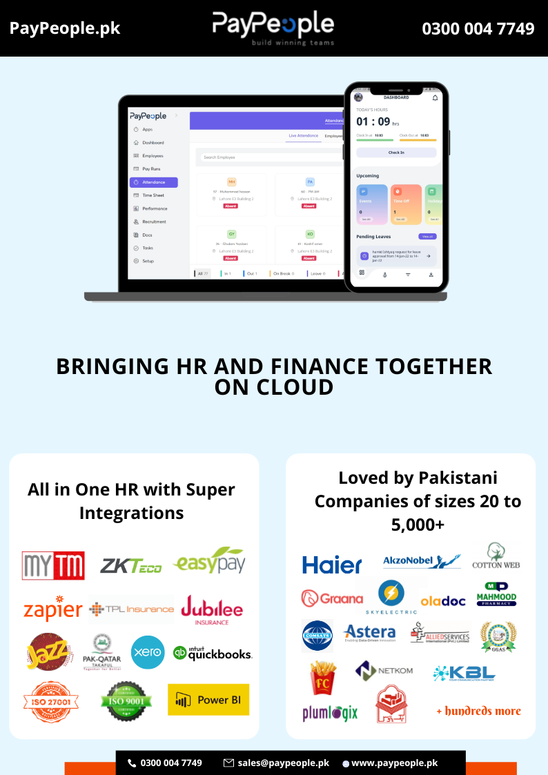 What are the key HR metric for small business for HR software in Pakistan?